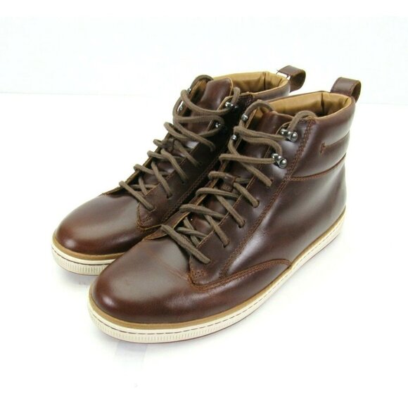 Clarks Men’s Brown Leather Chukka Boots 1825 Sz 11.5 Ankle Oxford Sherpa‎ Lined - Picture 1 of 12
